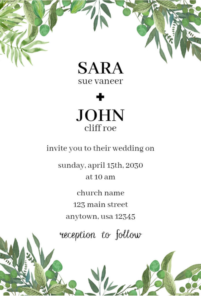 Botanical Wedding Invitation