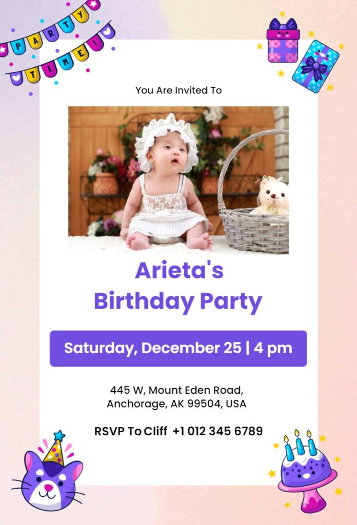 Grainy Birthday Party Invitation Template