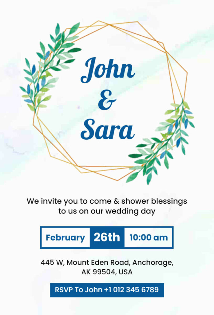 Ring Floral Wedding Invitation