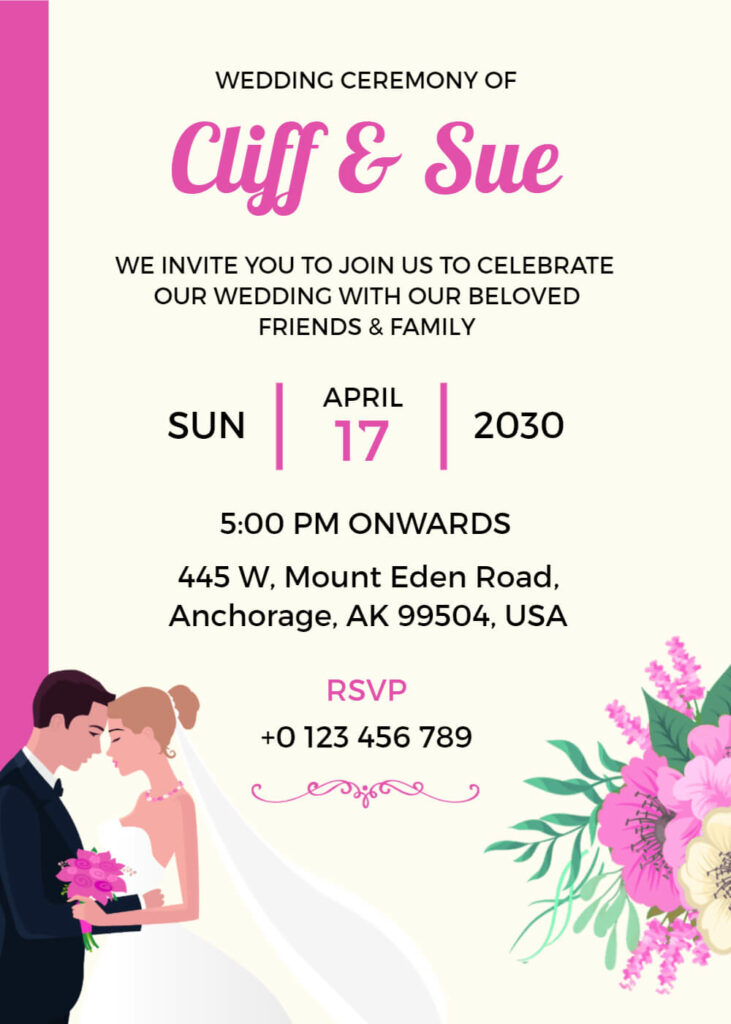 Floral Christian Wedding Invitation