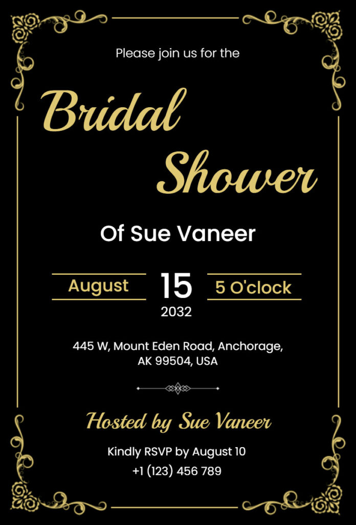 Luxury Bridal Shower Invitation Template