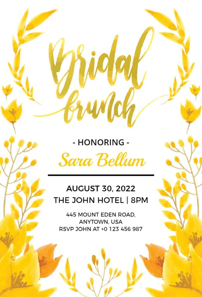 White and Selective Yellow Invitation Template
