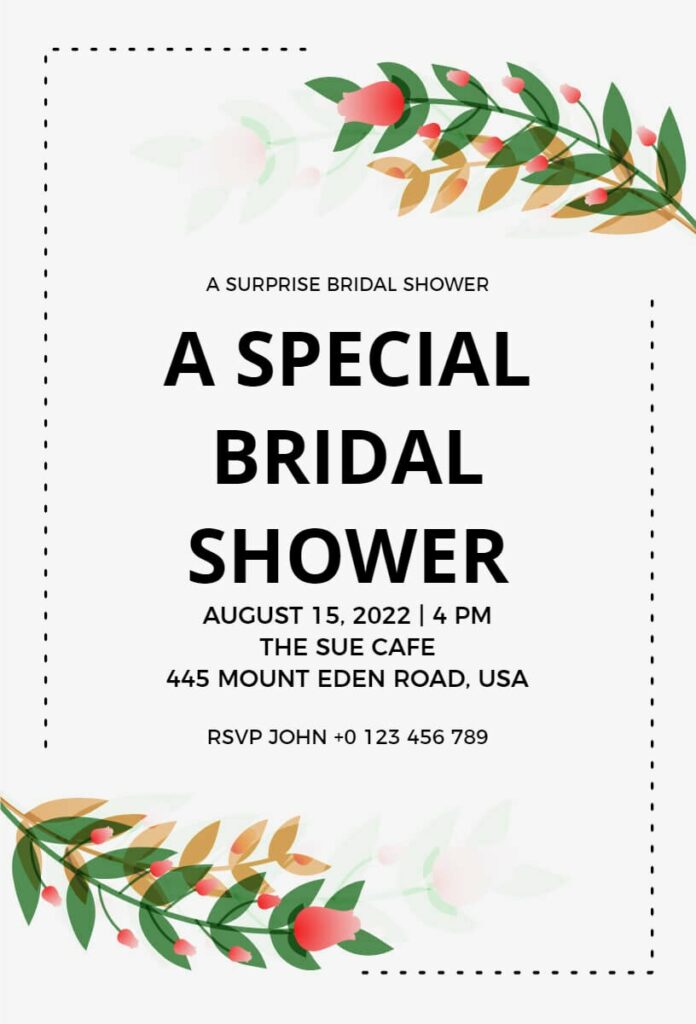 Wild Sand Bridal Shower Invitation Template