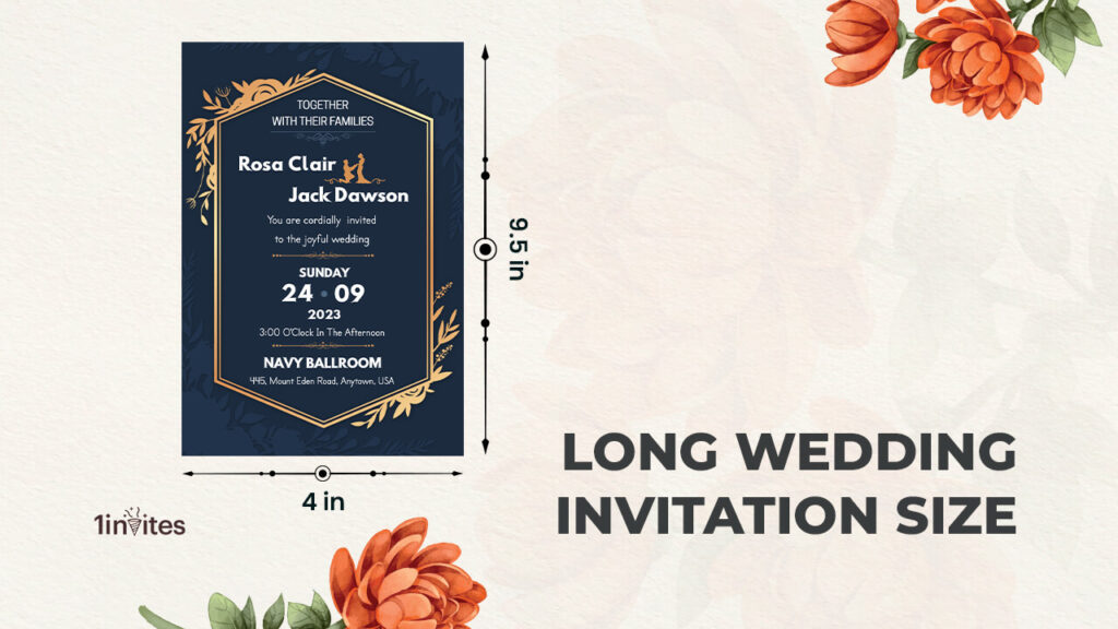 Long Wedding Invitation Size