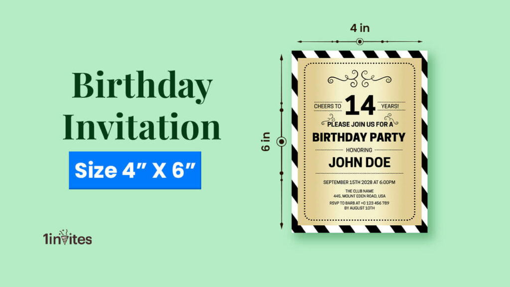 birthday invitation size