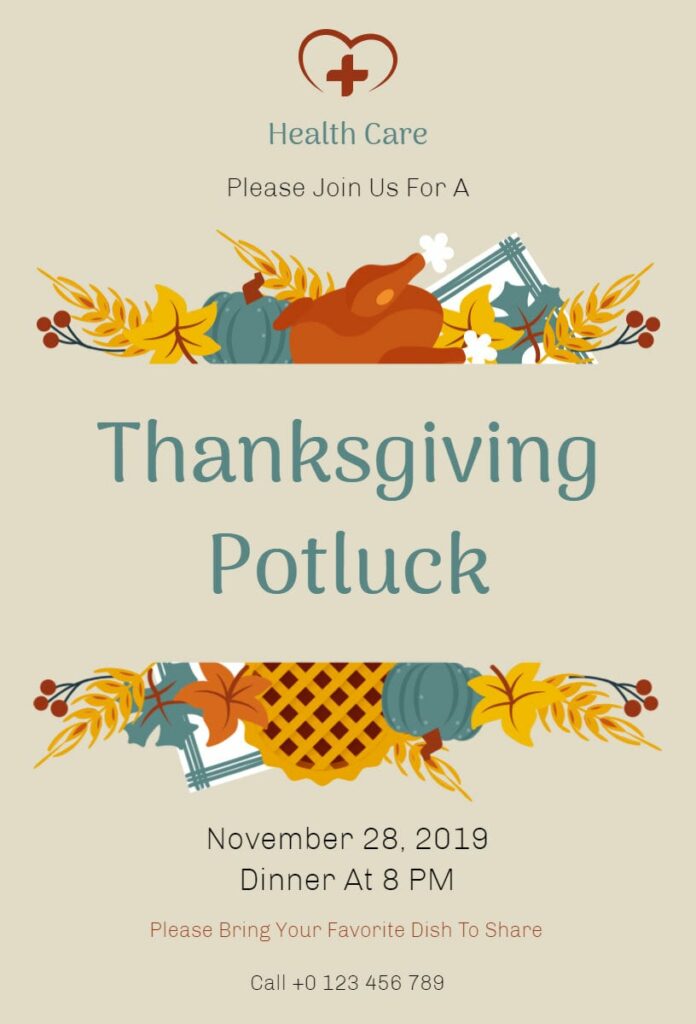 Pearl Bush Thanksgiving Invitation Template
