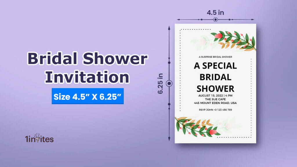 bridal shower invitation size