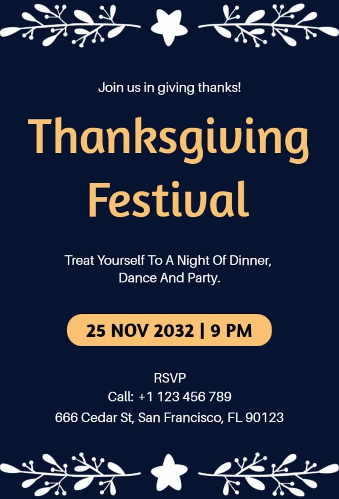 Thanksgiving Festival Invitation Template
