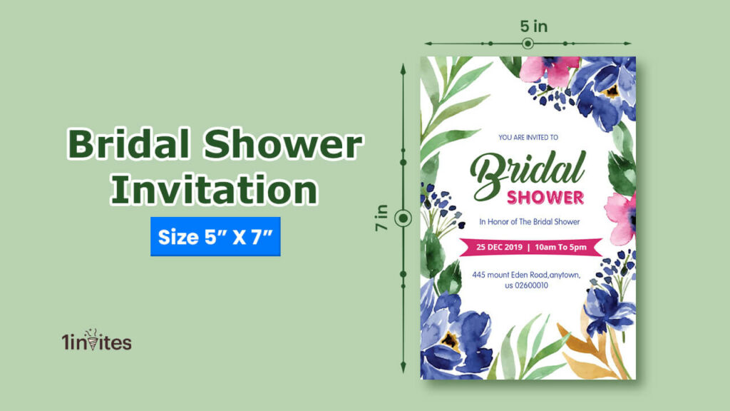 bridal shower invitation size