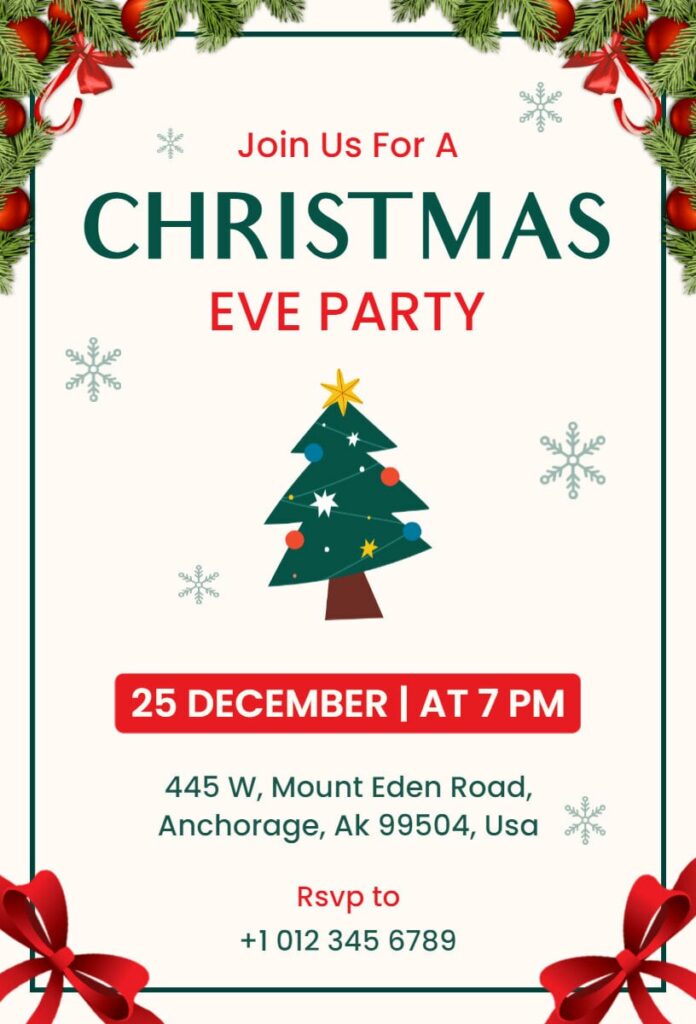 Christmas eve party invitation Templates