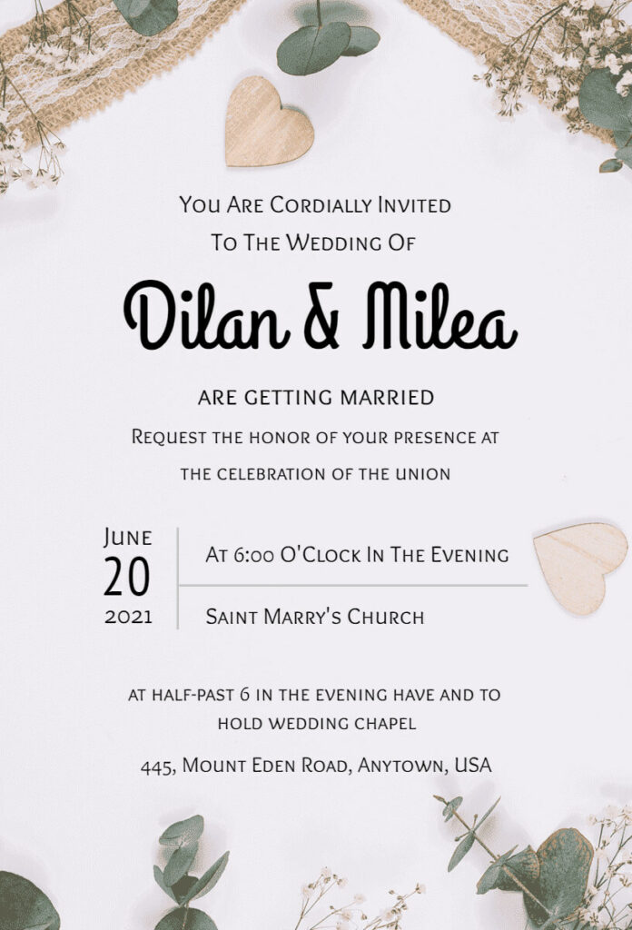 Athens Gray and Bud Wedding Invitation Template