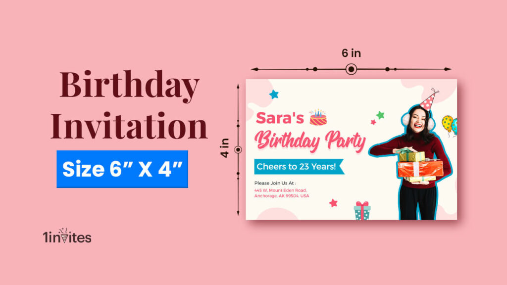 birthday invitation size