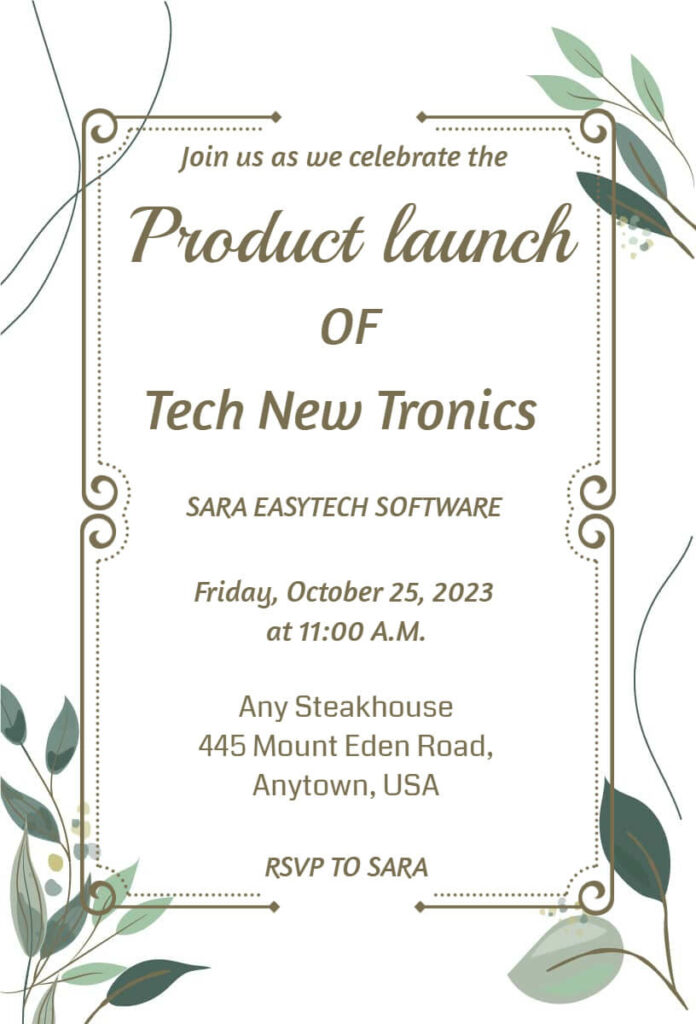 Product Launch Event Invitation Template