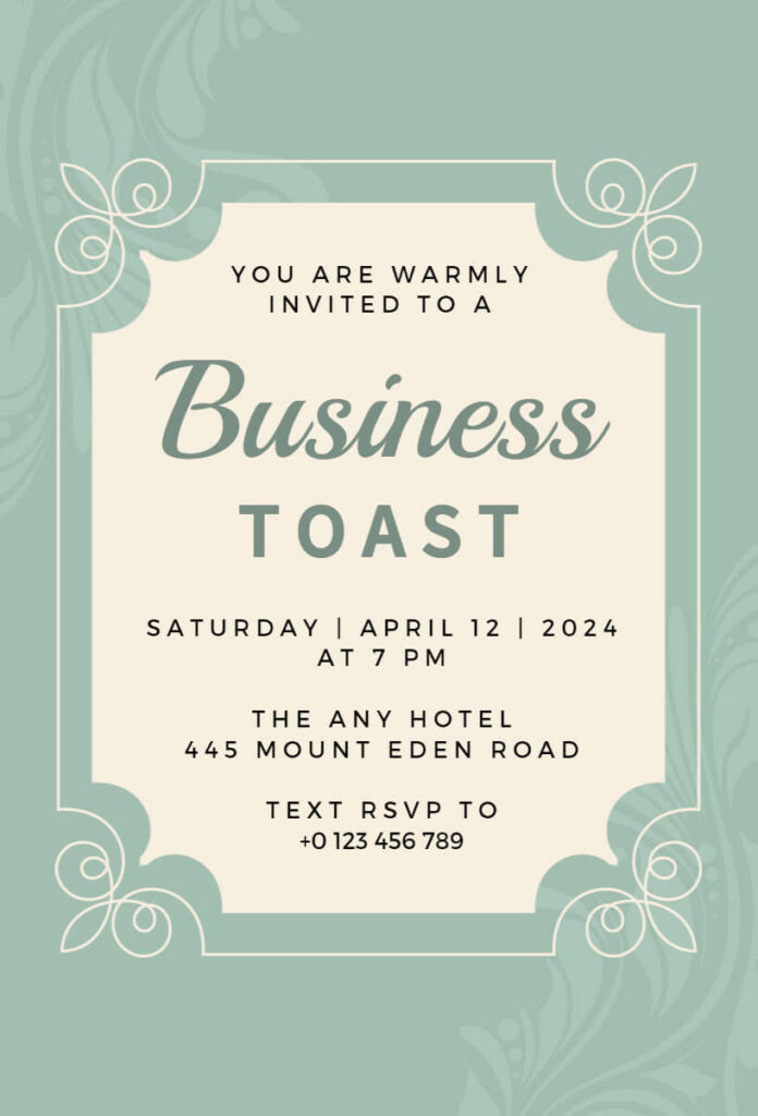 Business Toast Event Invitation Template