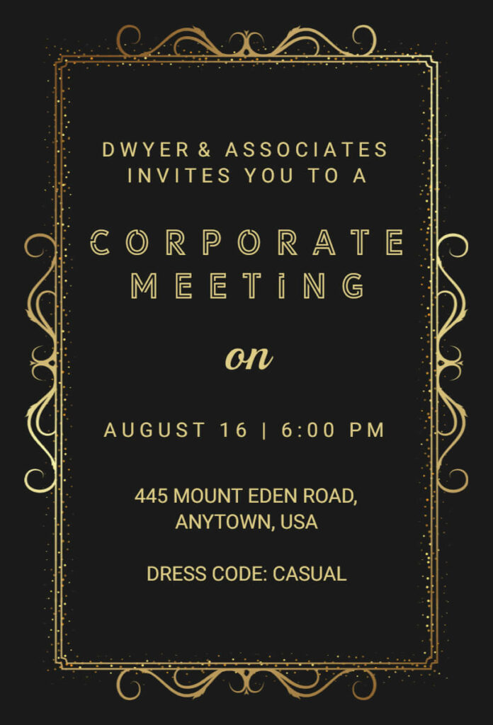 Corporate Meeting Event Invitation Template