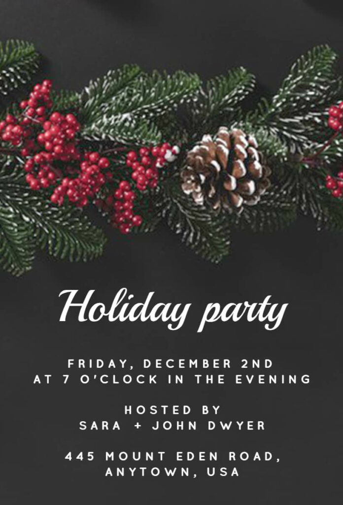 Holiday Party Event Invitation Template