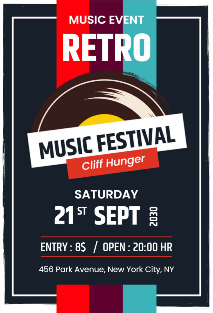 Mirage Retro Music Festival Invitation Template