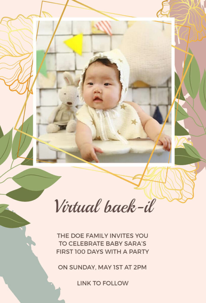 Virtual Baek Event Invitation Template