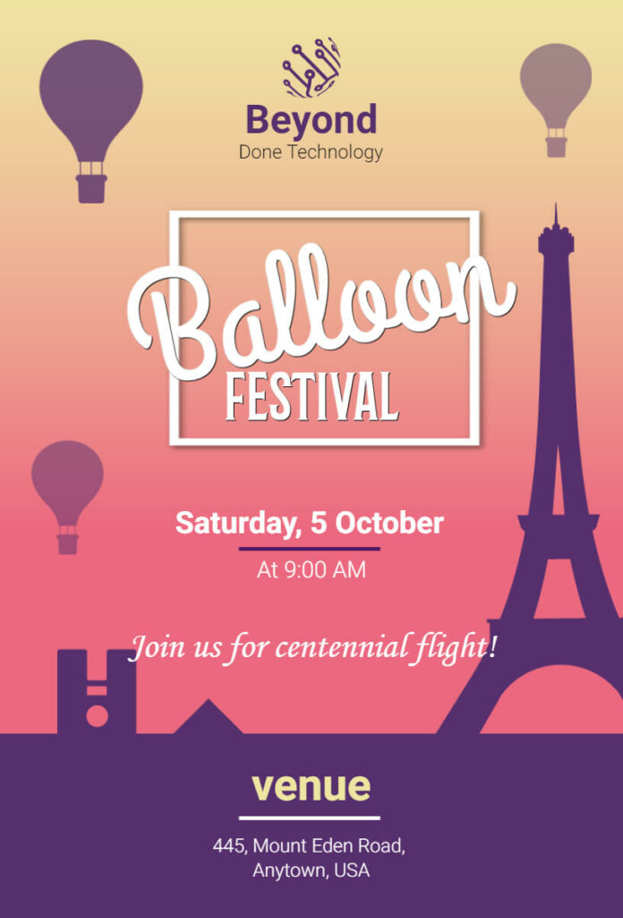 Balloon Festival Event Invitation Template