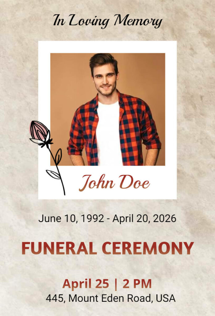 Funeral Ceremony Invitation Template