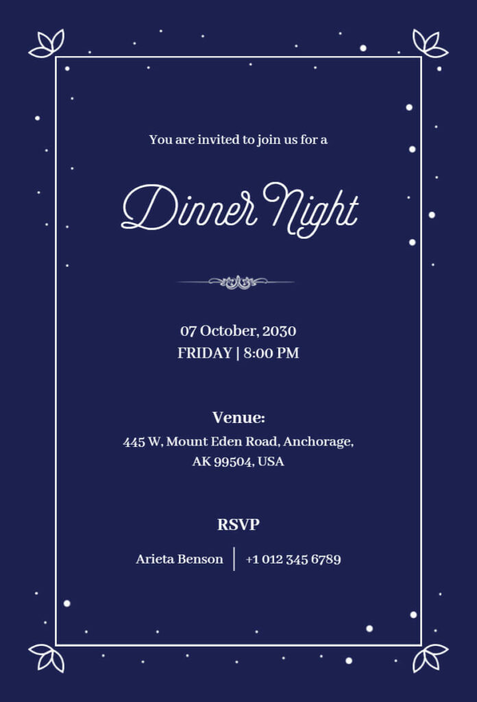 Dinner Night Formal Invitation Templates