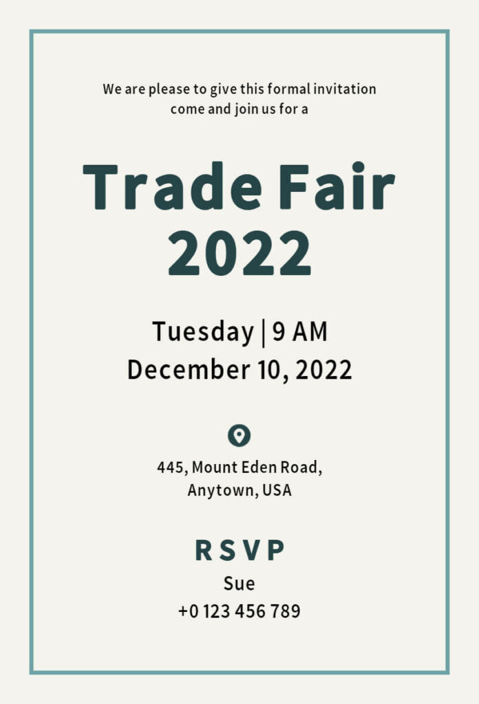 Trade Fair Formal Invitation Templates