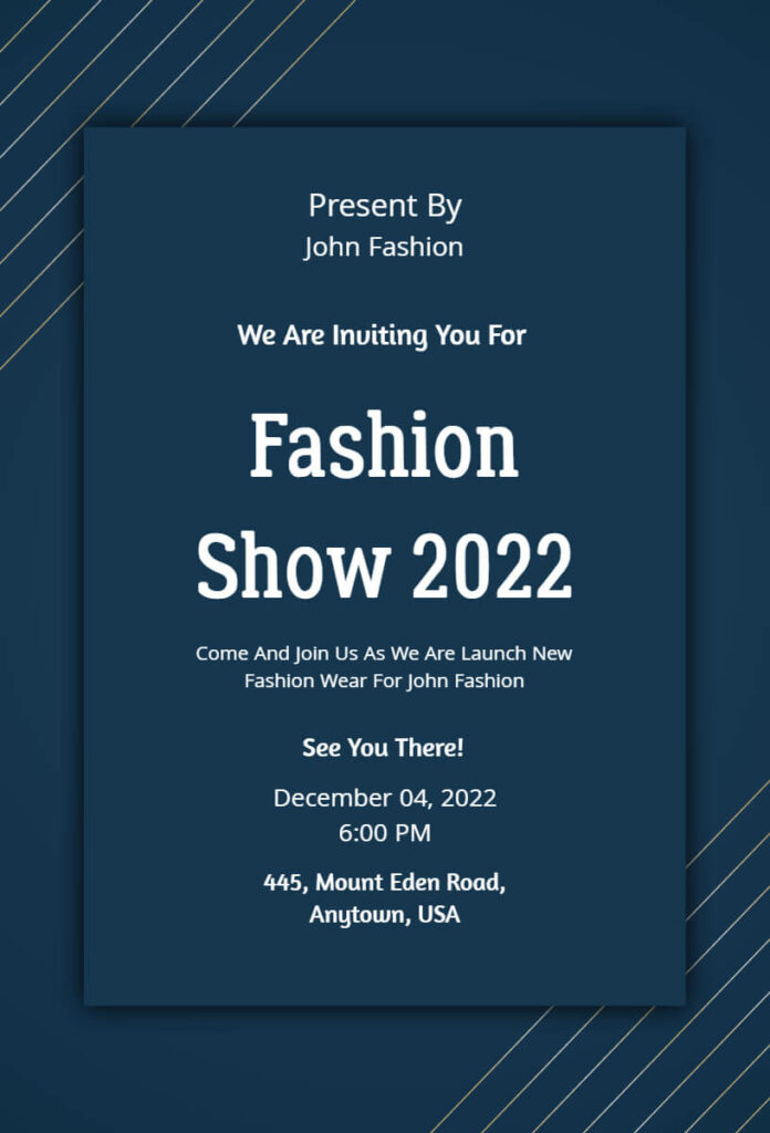 Fashion Show Formal Invitation Templates