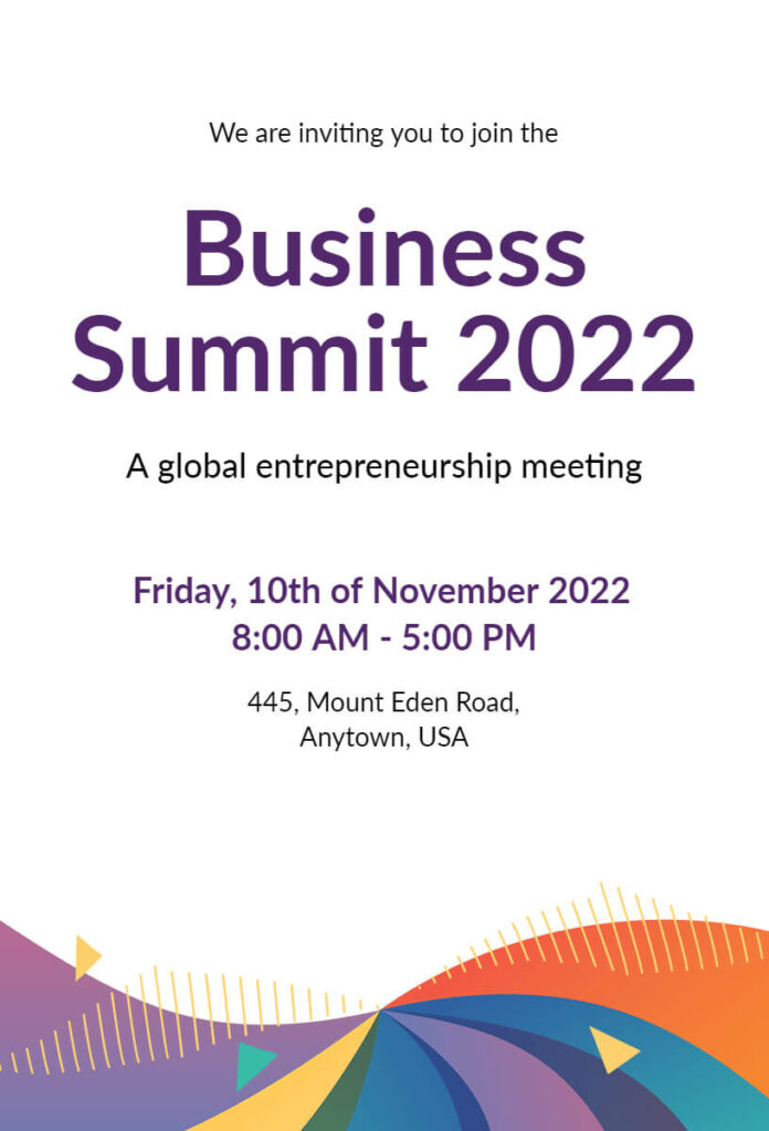 Business Summit Formal Invitation Templates