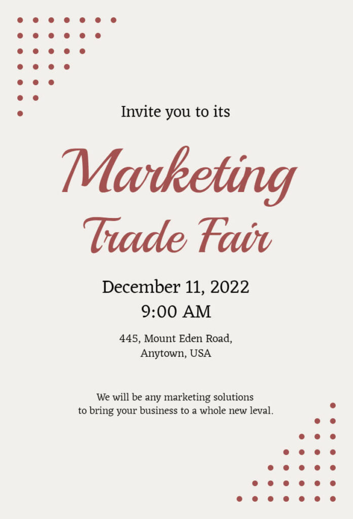 Marketing Trade Fair Invitation Templates