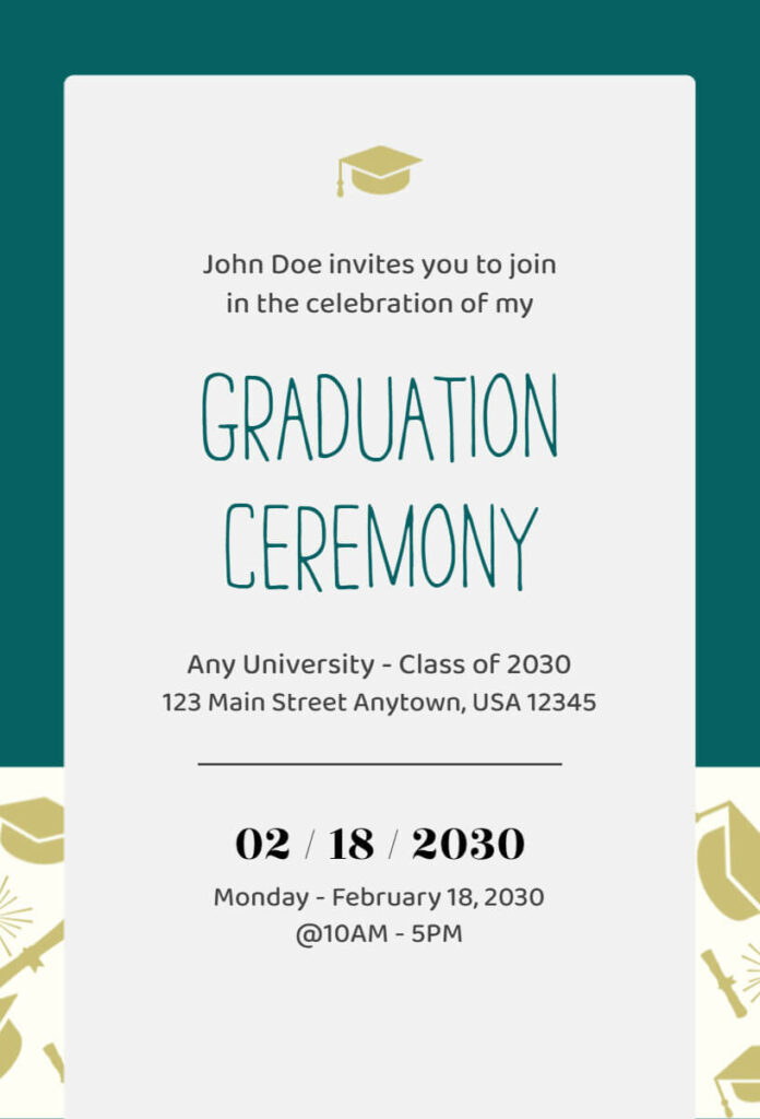Celebration Of Graduation Invitation Template