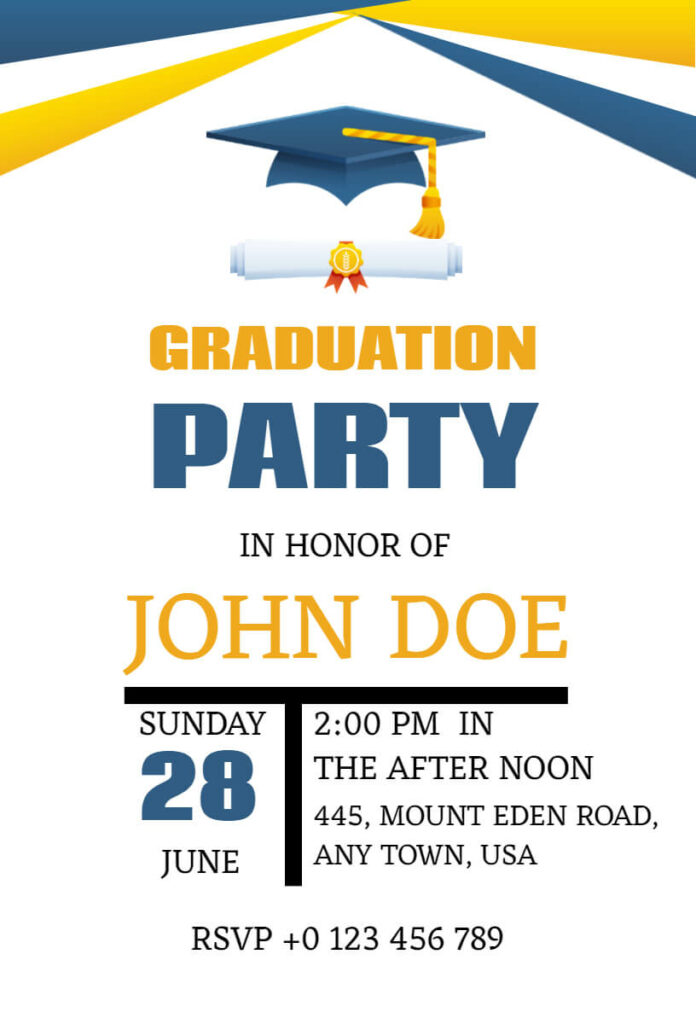 White Graduation Party Invitation Template