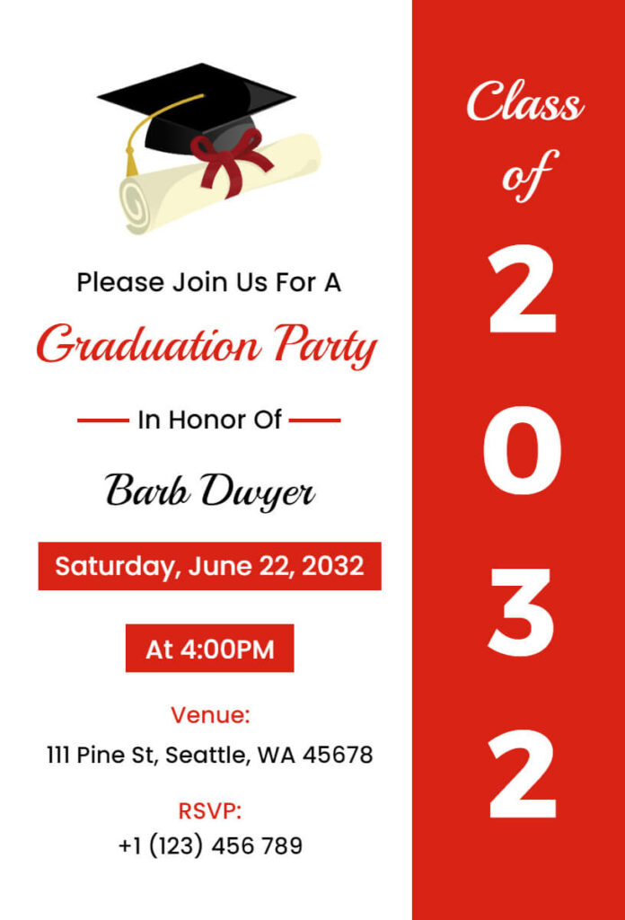 Simple Graduation Party Invitation Template