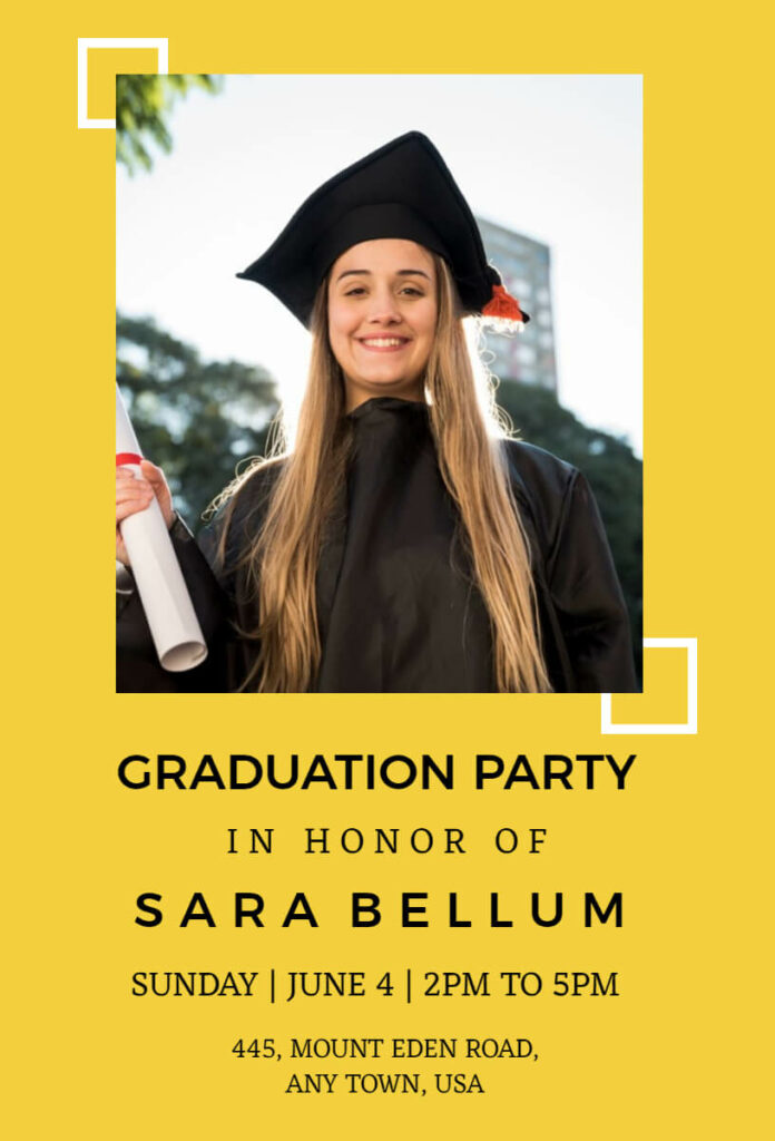 Saffron Graduation Party Invitation Template