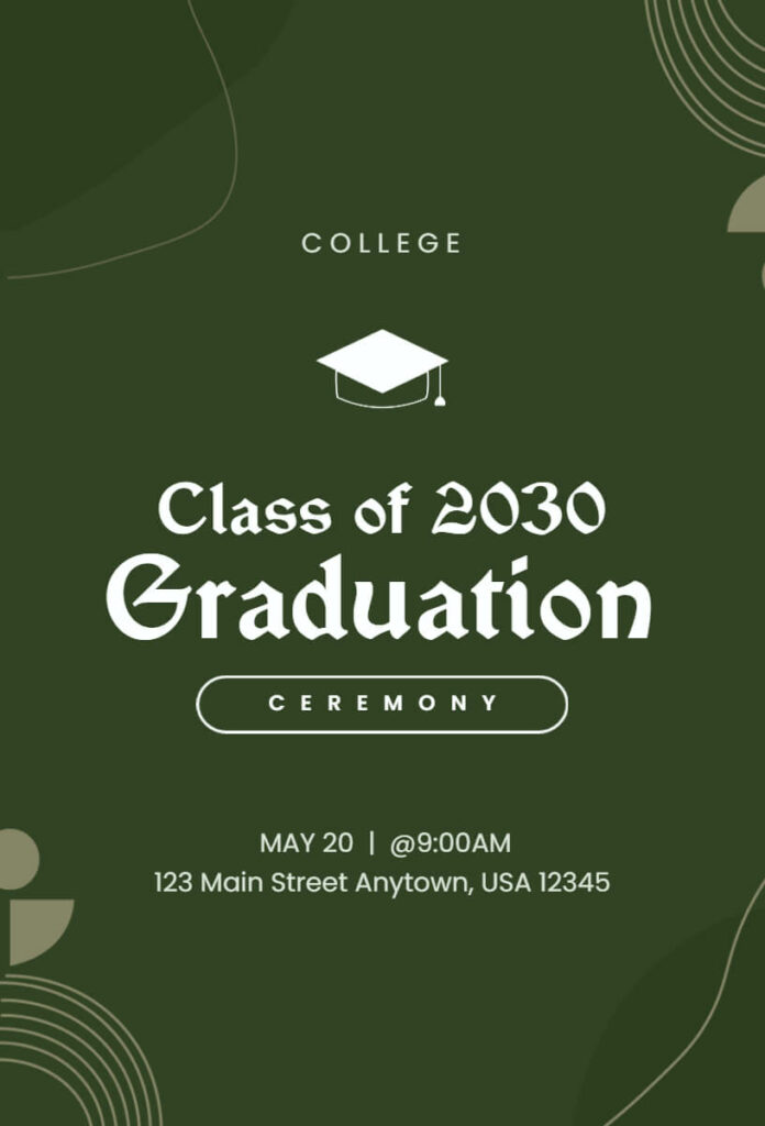 Class Of 2030 Graduation Invitation Template