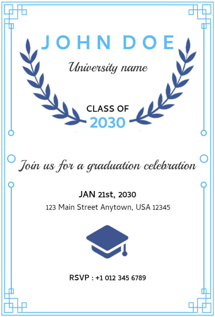 Graduation Celebration Rsvp Invitation Template