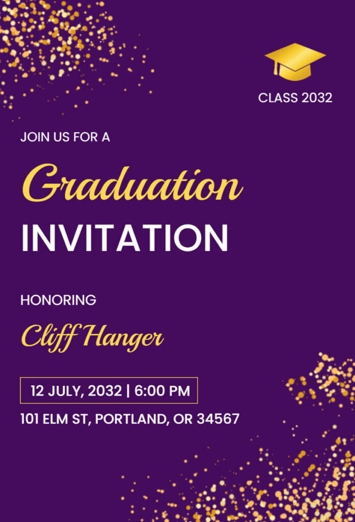 Elegant Graduation Invitation Template