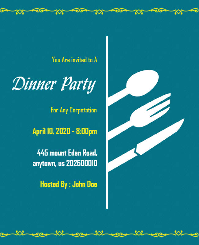 Olive Dinner & Lunch Invitation Template