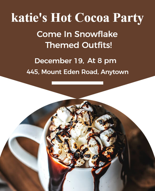 Katie's Hot Cocoa Dinner Invitation Template