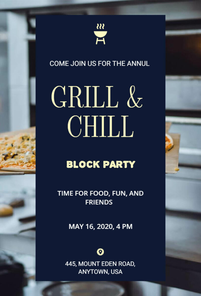 Grill and Chill Dinner Invitation Template