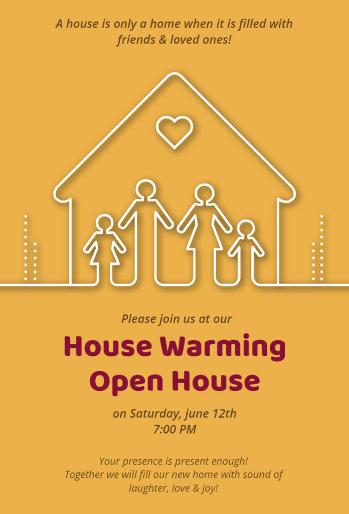 Housewarming Open House Invitation Template