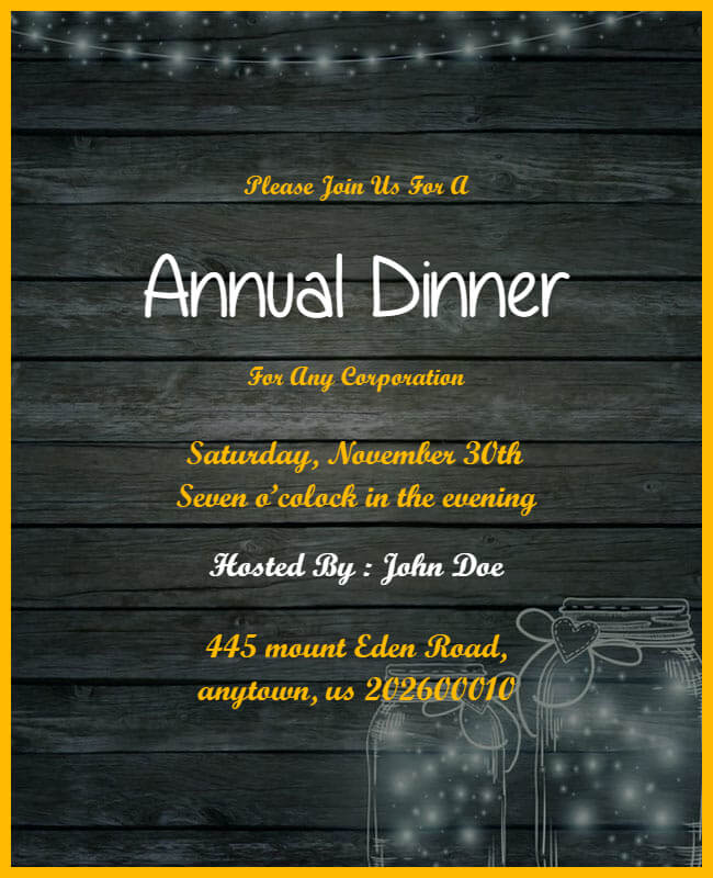 Annual Dinner Party Invitation Template