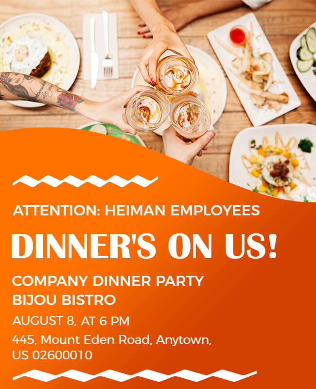 Company Dinner Party Invitation Template