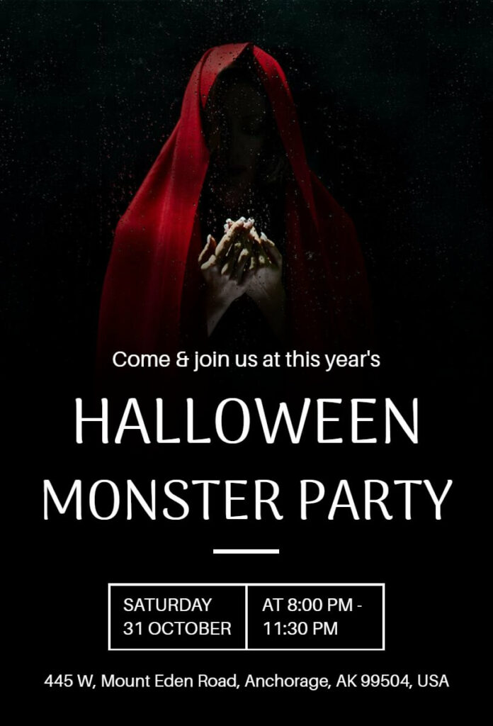 Halloween Monster Party Invitation Template