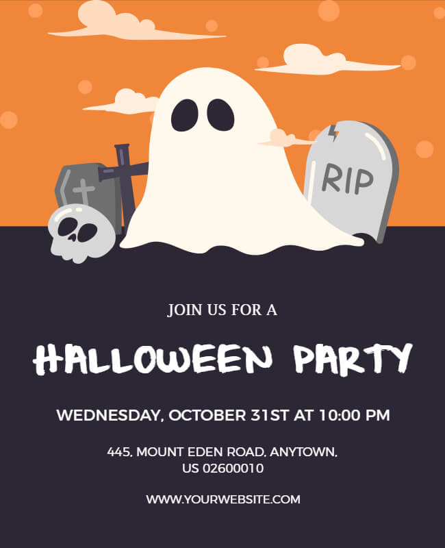 Funny Halloween Party Invitation Template