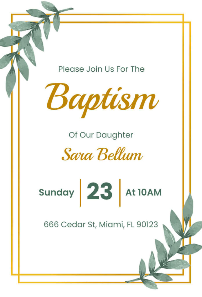Baptism Of Daughter Invitation Templates