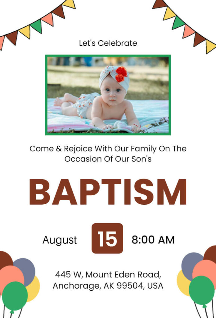 Celebration Of Son Baptism Invitation Templates