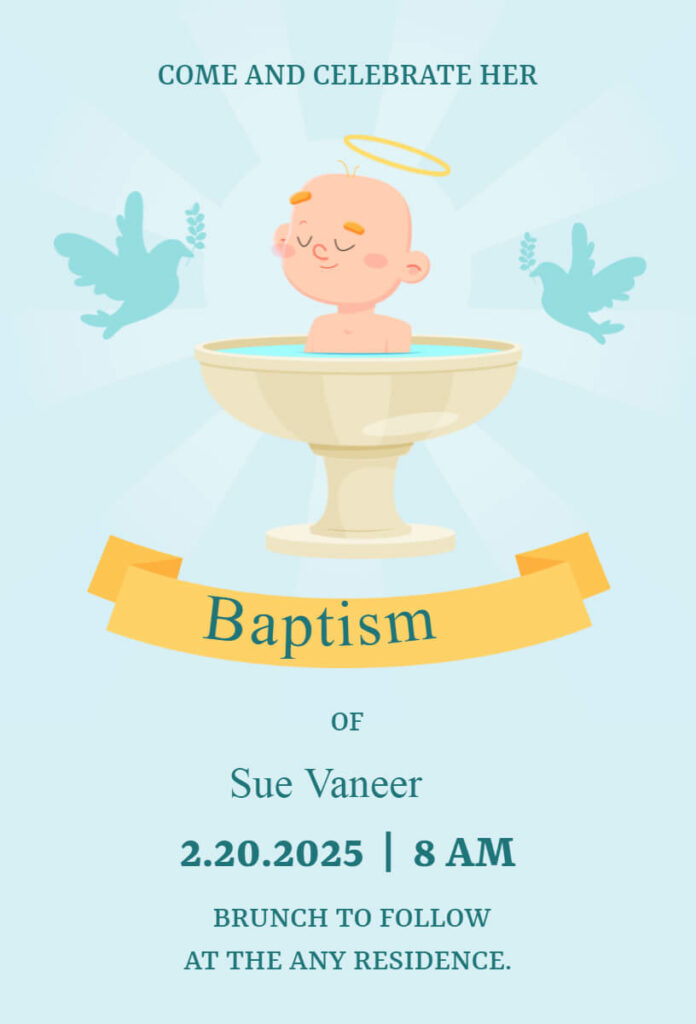 Link Water Baptism Invitation Templates