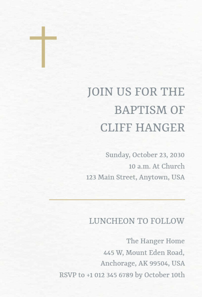 Join Us For Baptism Invitation Templates