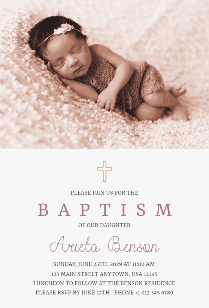 Baptism Celebration Invitation Templates