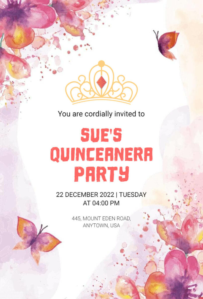 Fantasy Quinceanera Party Invitation Templates